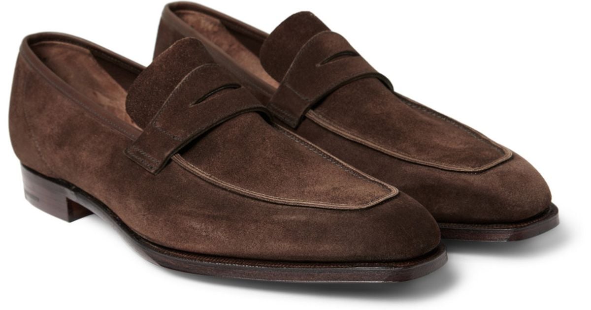 Lyst - George Cleverley George Suede Loafers in Brown for Men