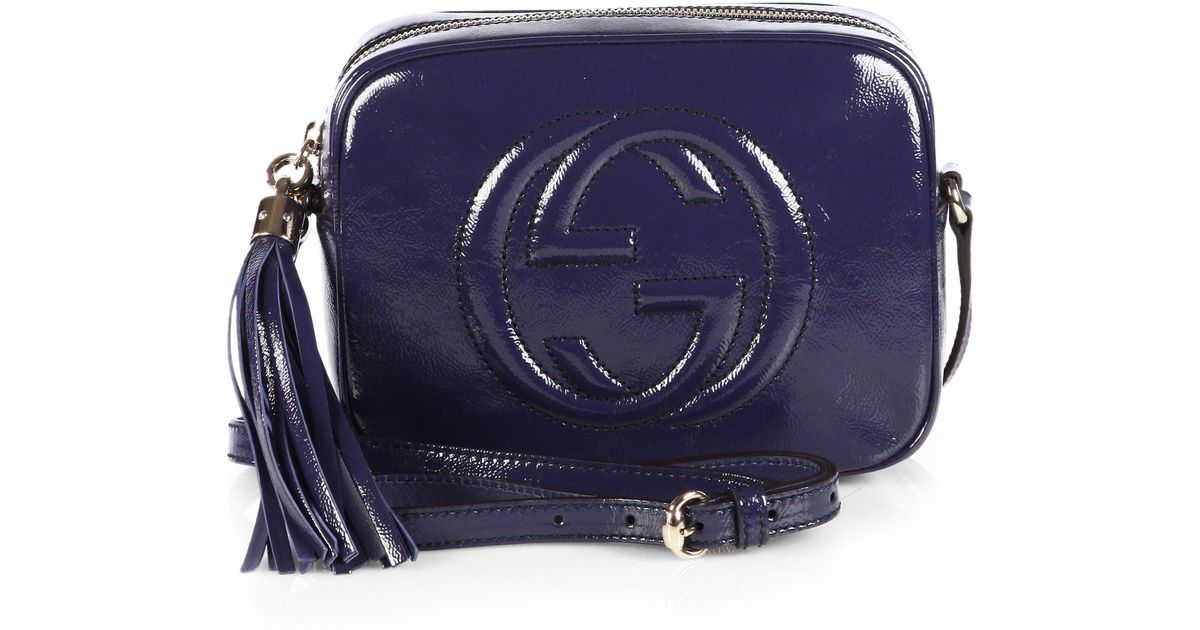 Lyst Gucci Soho Patent Leather Disco Bag In Blue