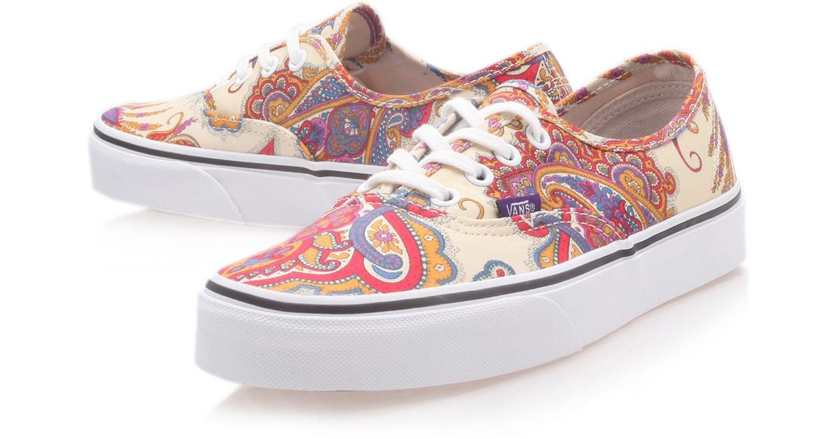 Lyst - Vans Cream Flower Paisley Liberty Print Authentic Trainers in ...