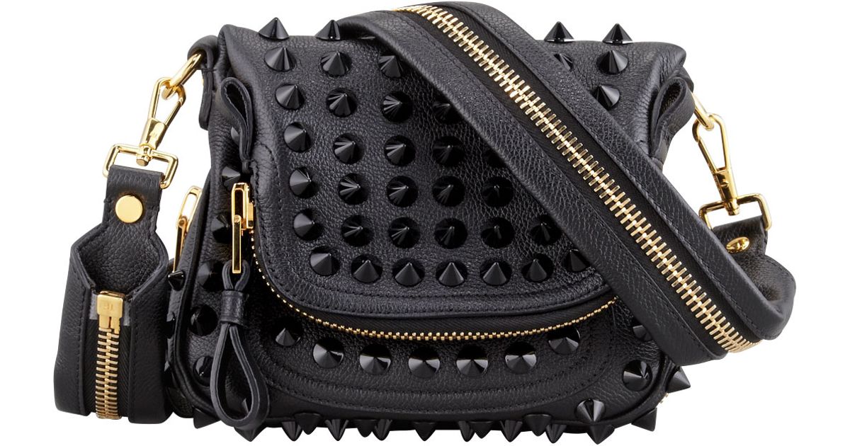 Lyst Tom Ford Jennifer Studded Leather Mini Crossbody Bag In Black