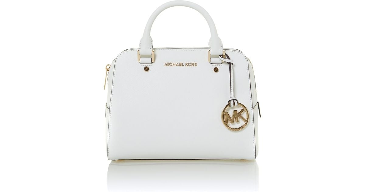 Michael kors Jet Set Travel Small White Dome Bag in White | Lyst