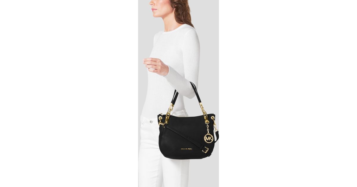 michael kors brooke medium suede shoulder bag