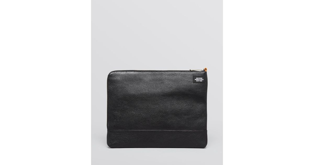 Lyst Jack Spade Large Leather Zip Portfolio in Black for Men
