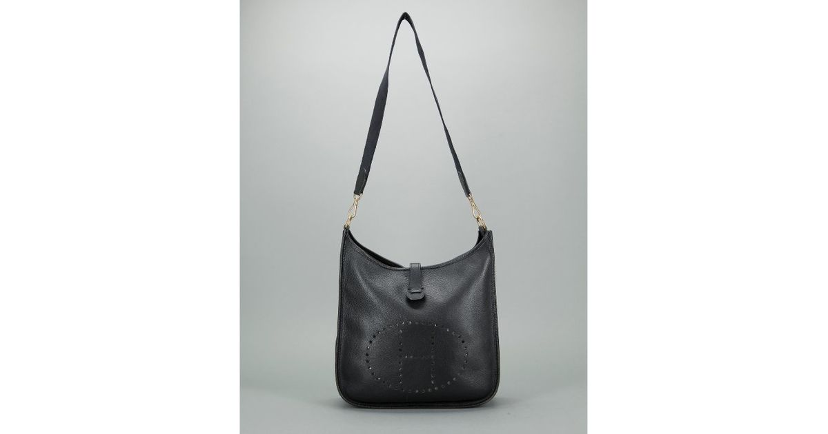 Herms Black Swift Leather Evelyne I GM Crossbody Bag in Black | Lyst  