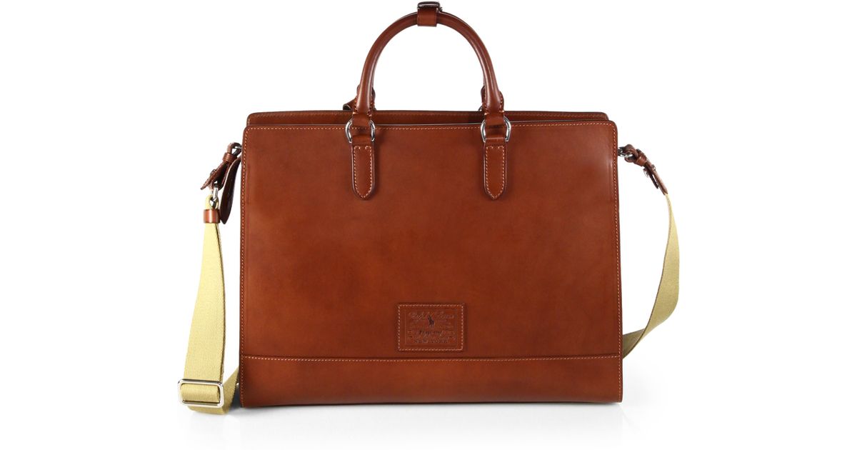 ralph lauren leather briefcase