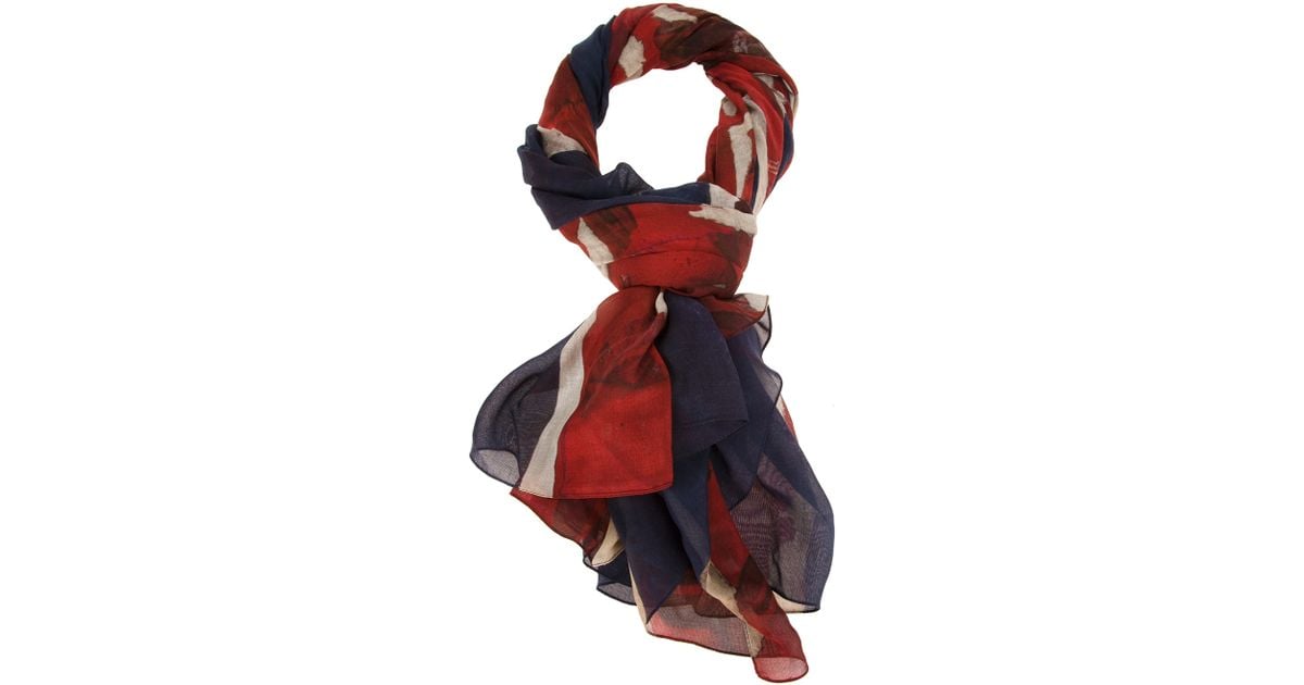 Lyst Alexander Mcqueen Union Jack Scarf in Red for Men
