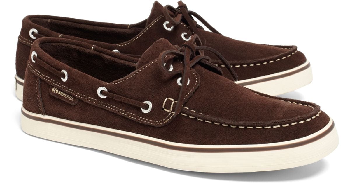 Brooks brothers Superga® Suede Boat Shoes in Brown for Men Lyst
