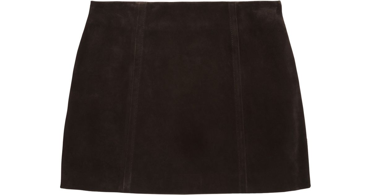 Black Suede Mini Skirt - Skirts