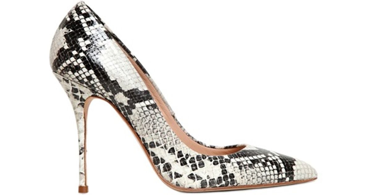 Kurt geiger 105mm Ellen Snake Print Leather Pumps in Natural | Lyst