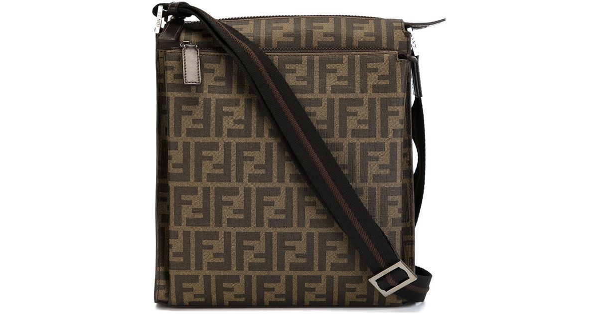 Lyst Fendi Zucca Messenger Bag In Brown For Men