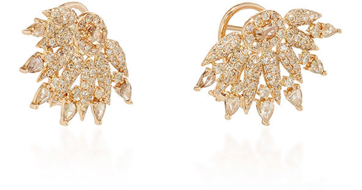 Lyst Sutra Rose Gold Starburst Earrings In Pink