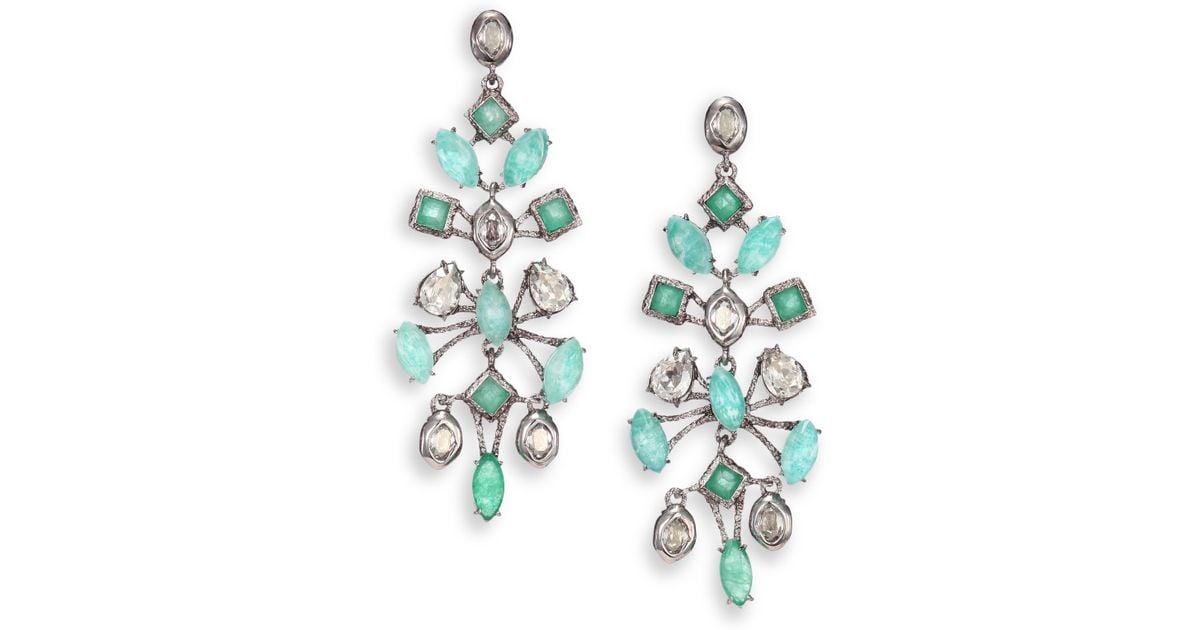 Lyst Alexis Bittar Elements Moonlight Ite Green Chalcedony Lyst Alexis Bittar Elements Moonlight Ite Green Chalcedony Crystal Spur Lace Chandelier Earrings In
