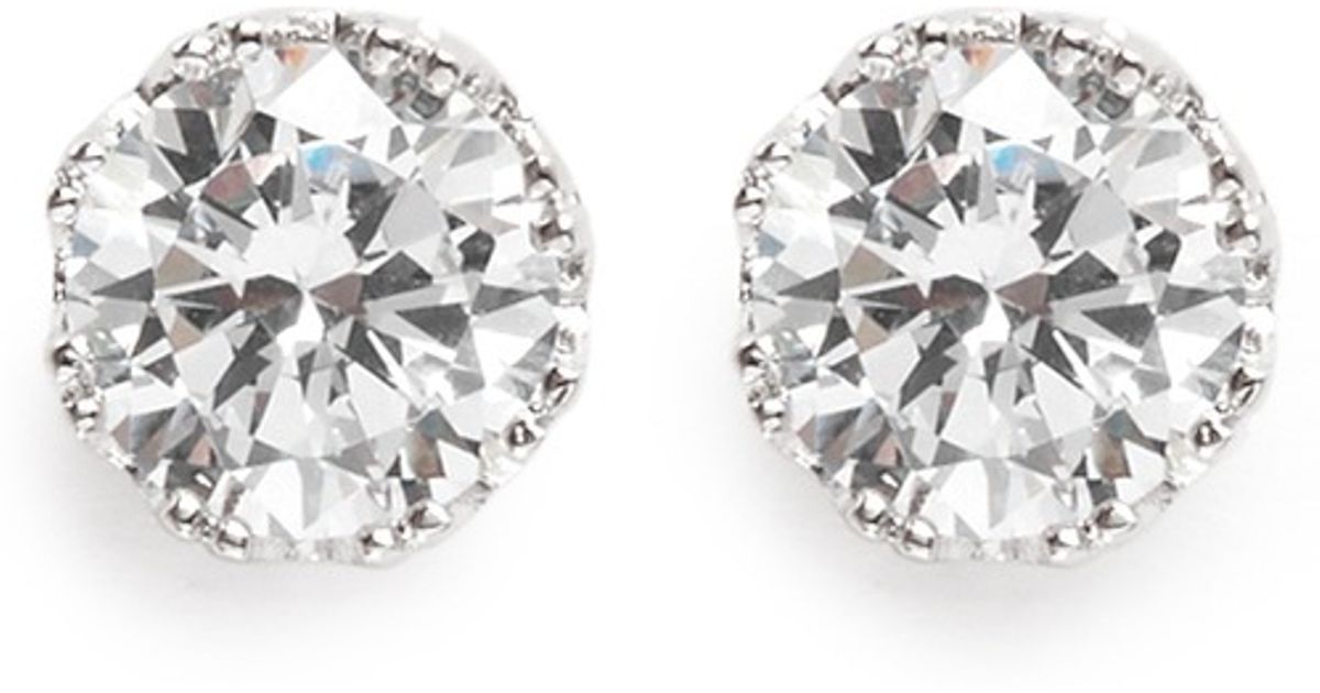 Cz By Kenneth Jay Lane Round Cut Cubic Zirconia Stud Earrings In Cz By Kenneth Jay Lane Round Cut Cubic Zirconia Stud Earrings In Metallic Lyst