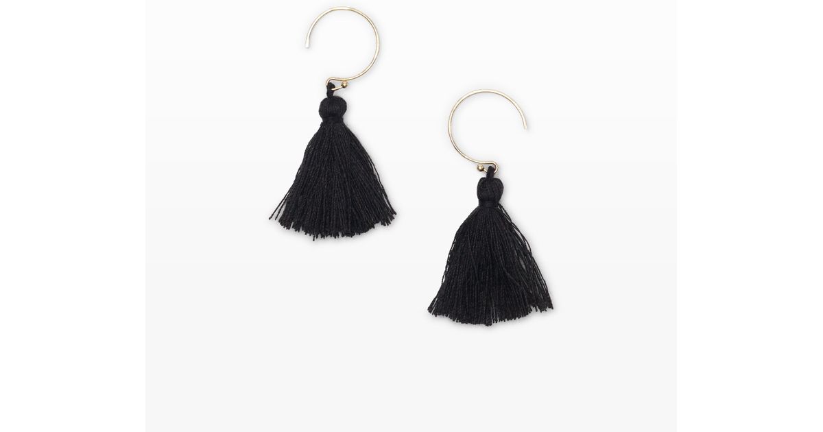 Lyst Club Monaco Small Tel Earrings In Black