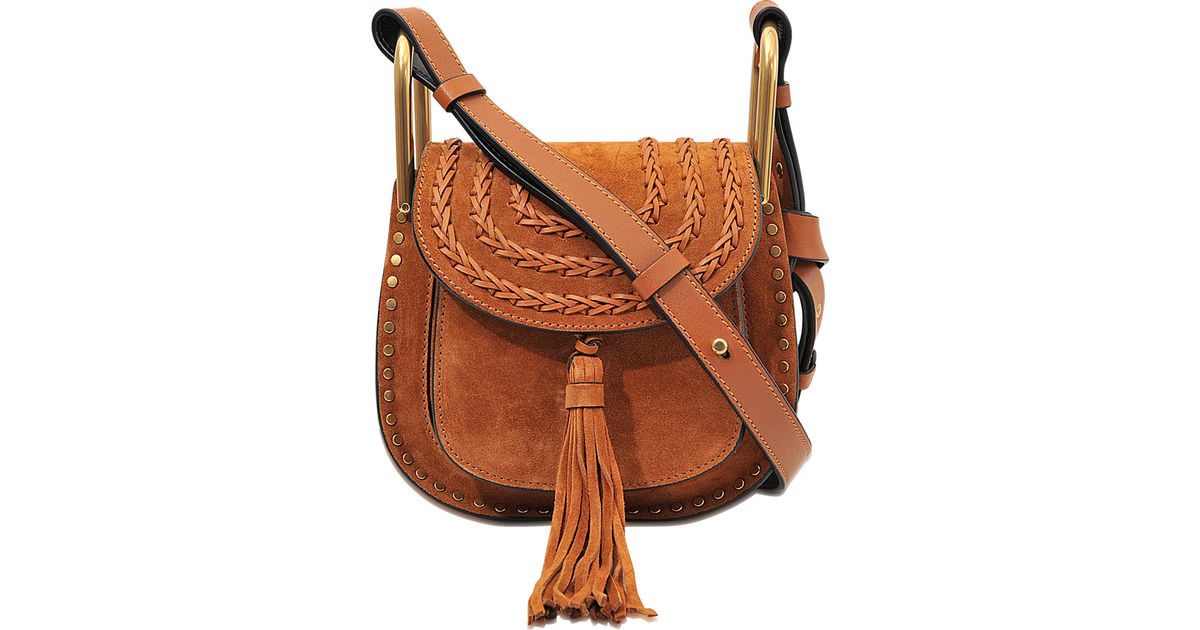 Lyst Chloé Hudson Mini Suede Shoulder Bag In Brown