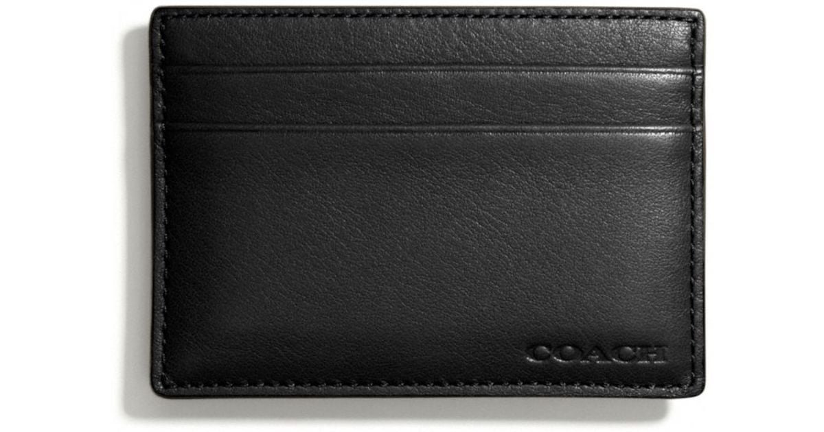 Lyst Coach Bleecker Legacy Money Clip Card Case in Black for Men
