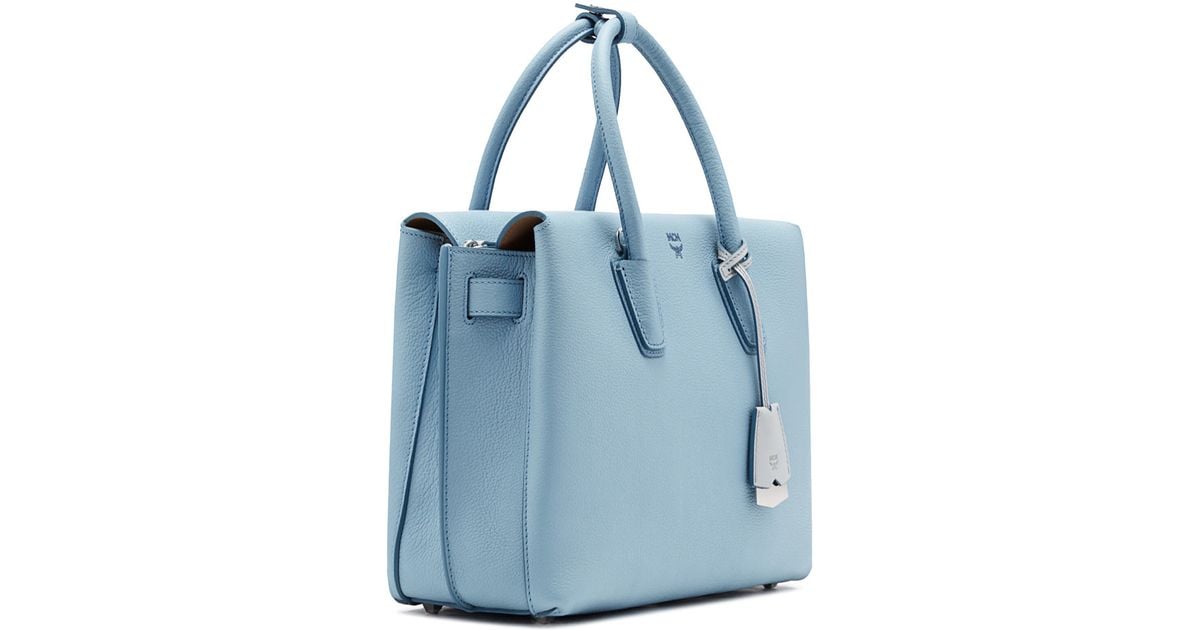 Mcm Milla Medium Leather Tote Bag in Blue | Lyst