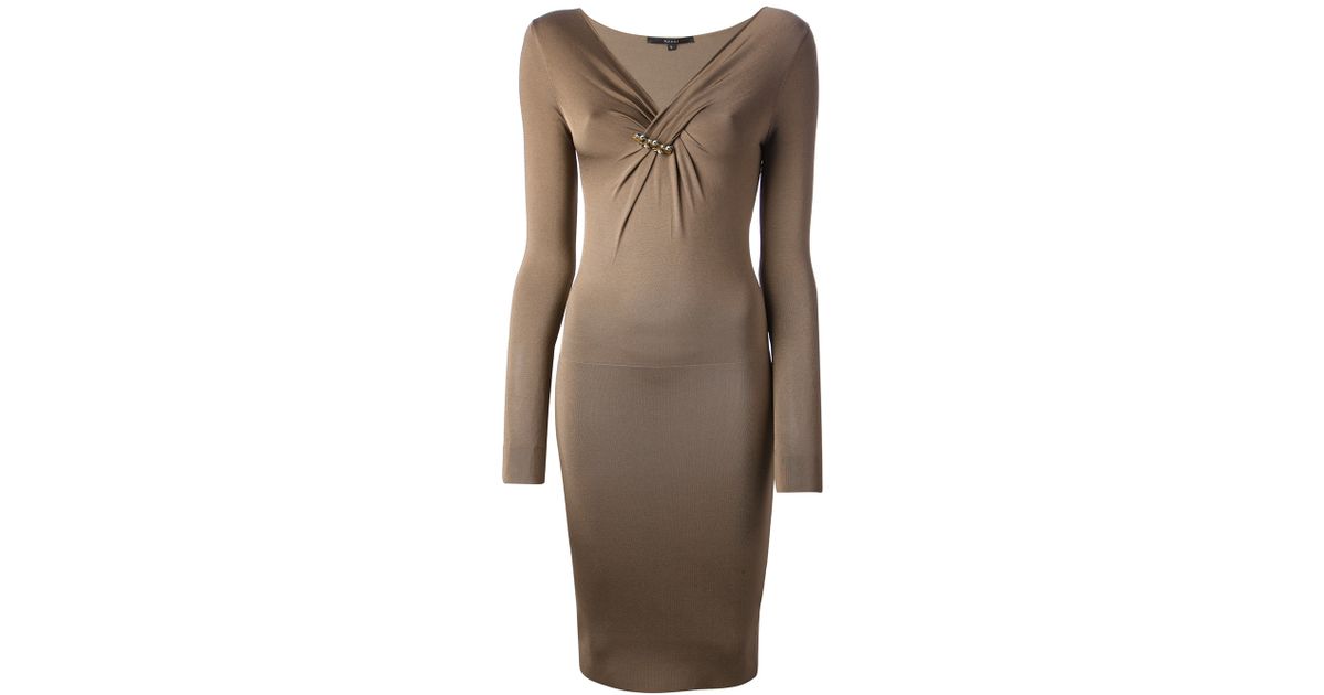 Lyst Gucci Bodycon Dress In Brown
