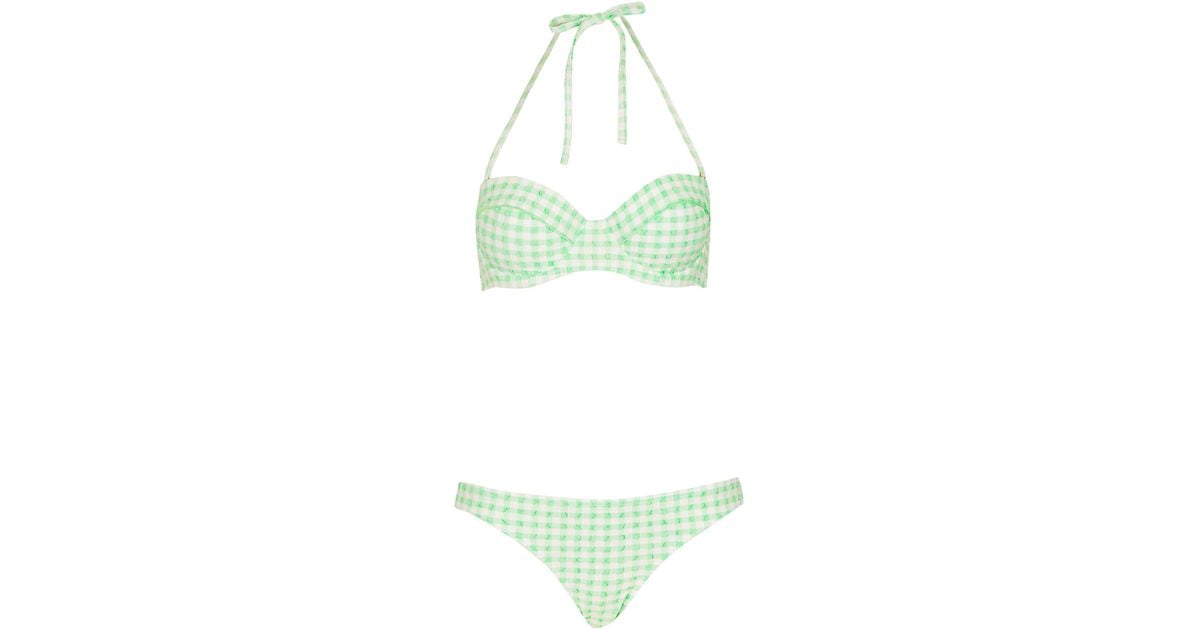 Apple Green Gingham Bikini in Green Lyst