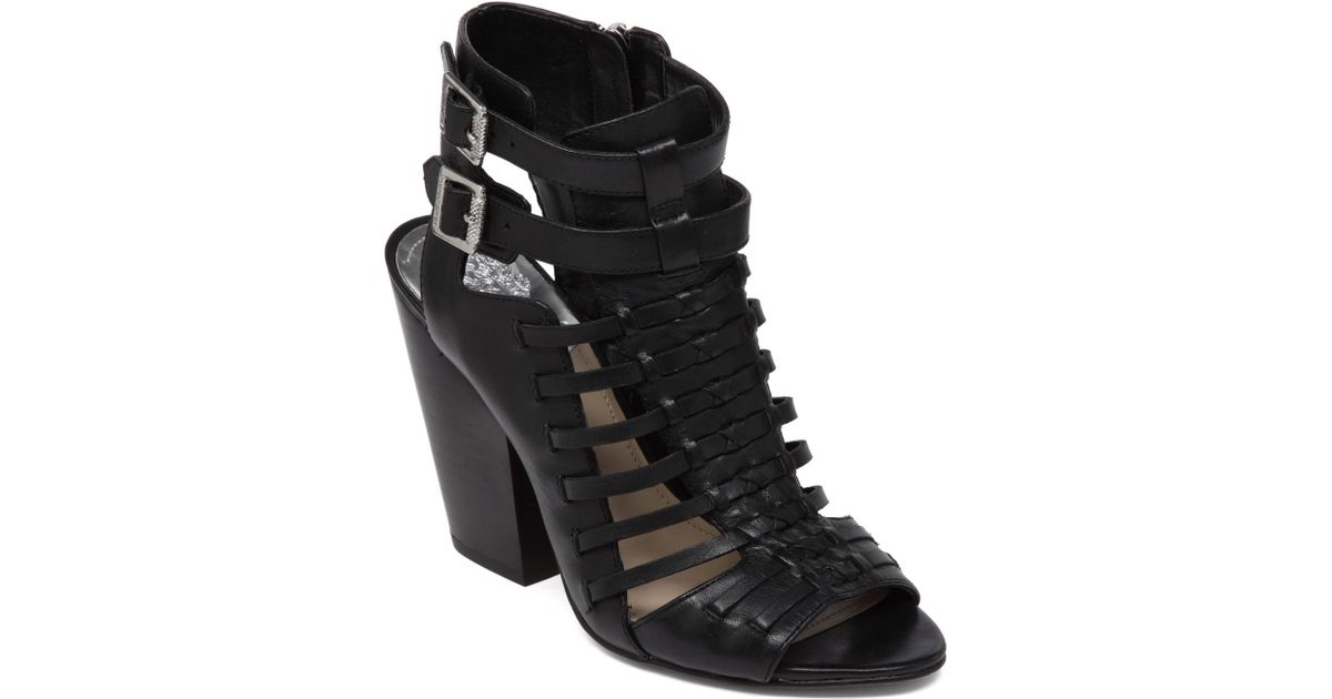 Vince Camuto Womens Vc-Jayvid Leather Open Toe Ankle Strap, Black, Size 8.0 QZik | eBay