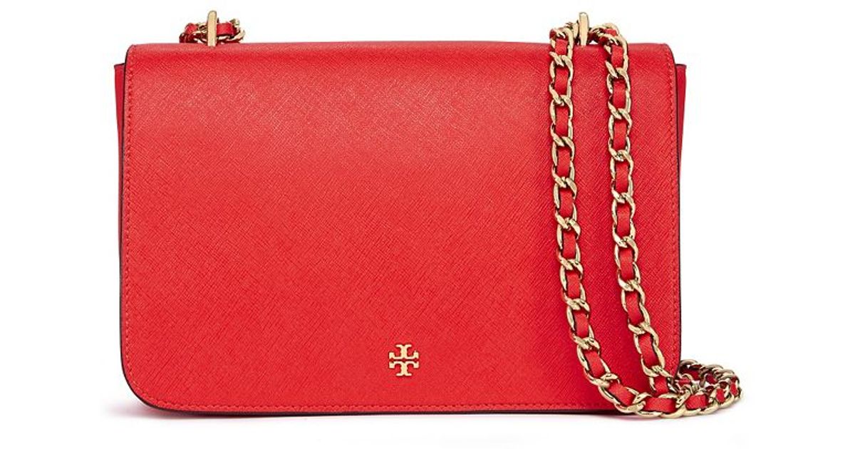 Lyst Tory Burch Robinson Adjule Shoulder Bag In Red