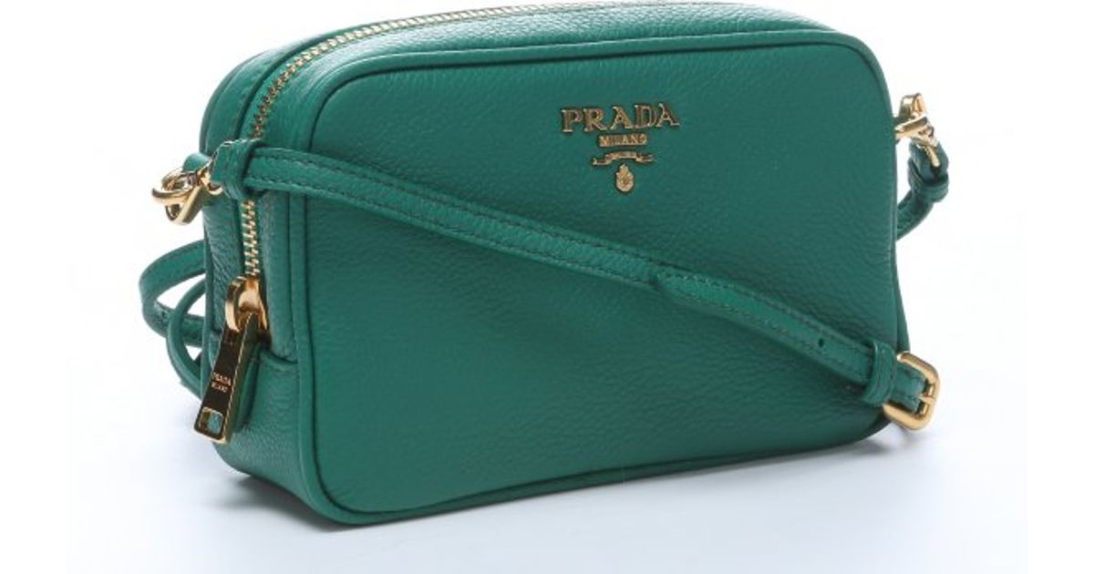 Prada Green Leather Mini Convertible Crossbody Bag in Green | Lyst  