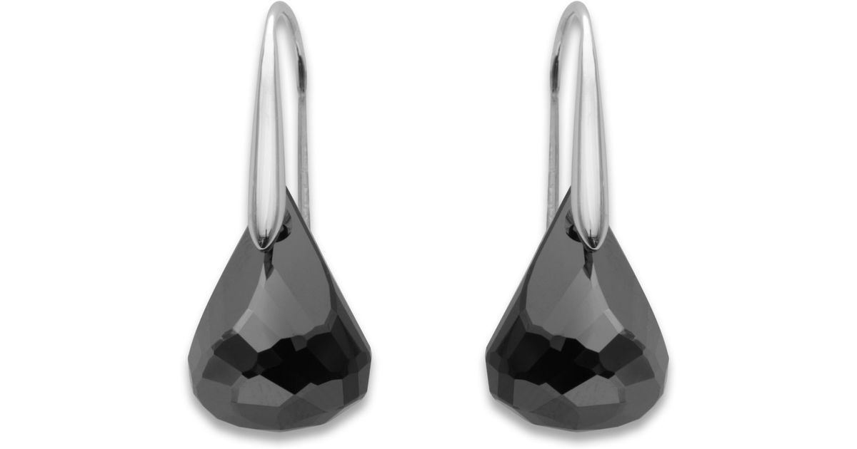 Lyst Swarovski Jet Hemae Crystal Lunar Earrings In Black