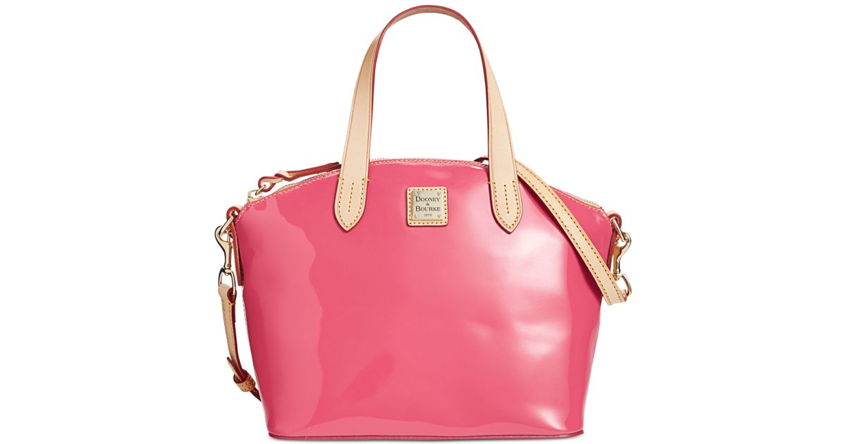 dooney and bourke pink patent leather tote