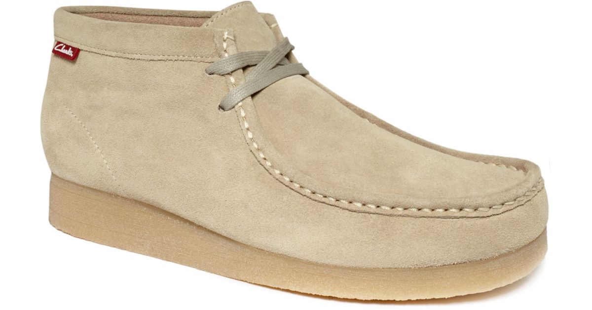 Clarks Stinson Hi Top Wallabee Boots in Beige for Men (Sand Suede) | Lyst