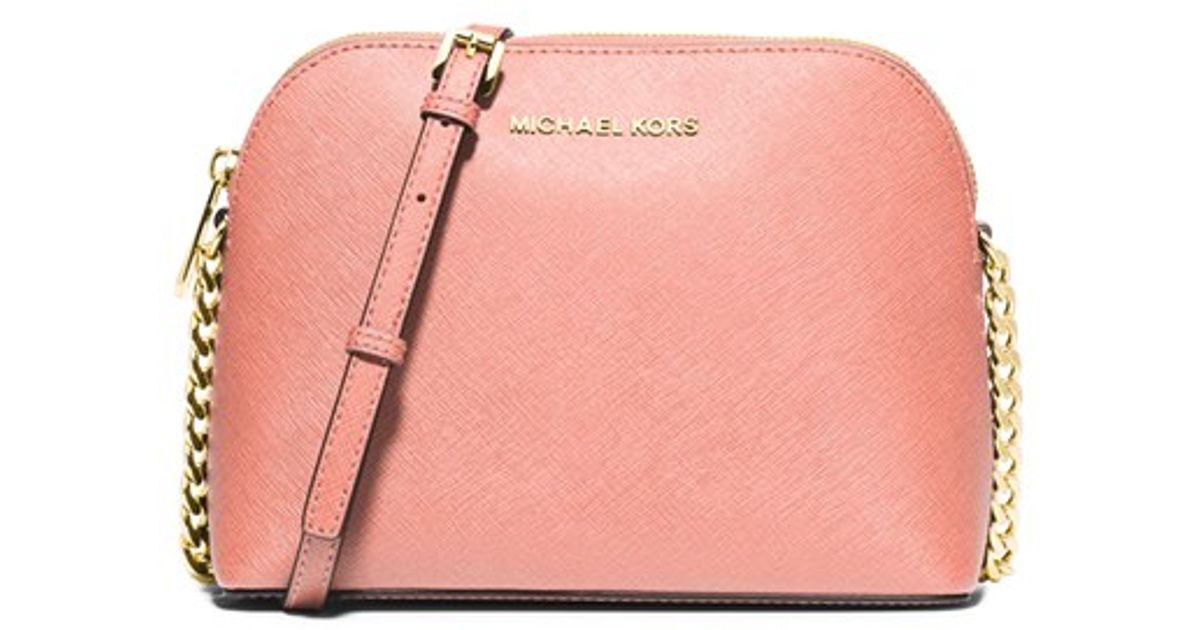 Lyst Michael Kors Large Cindy Dome Leather Cross Body Bag Lyst Michael Kors Large Cindy Dome Leather Cross Body Bag In Pink