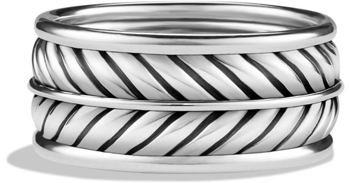 Lyst David Yurman Chevron Band Ring in Metallic for Men