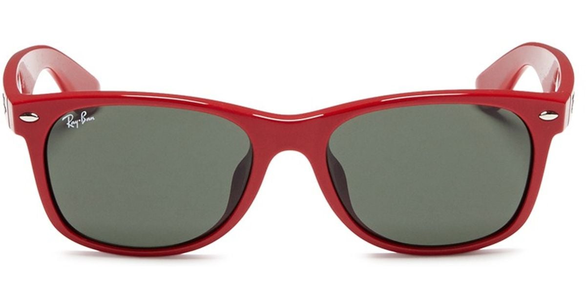 Ray Ban New Wayfarer Acetate Sunglasses In Red Lyst 