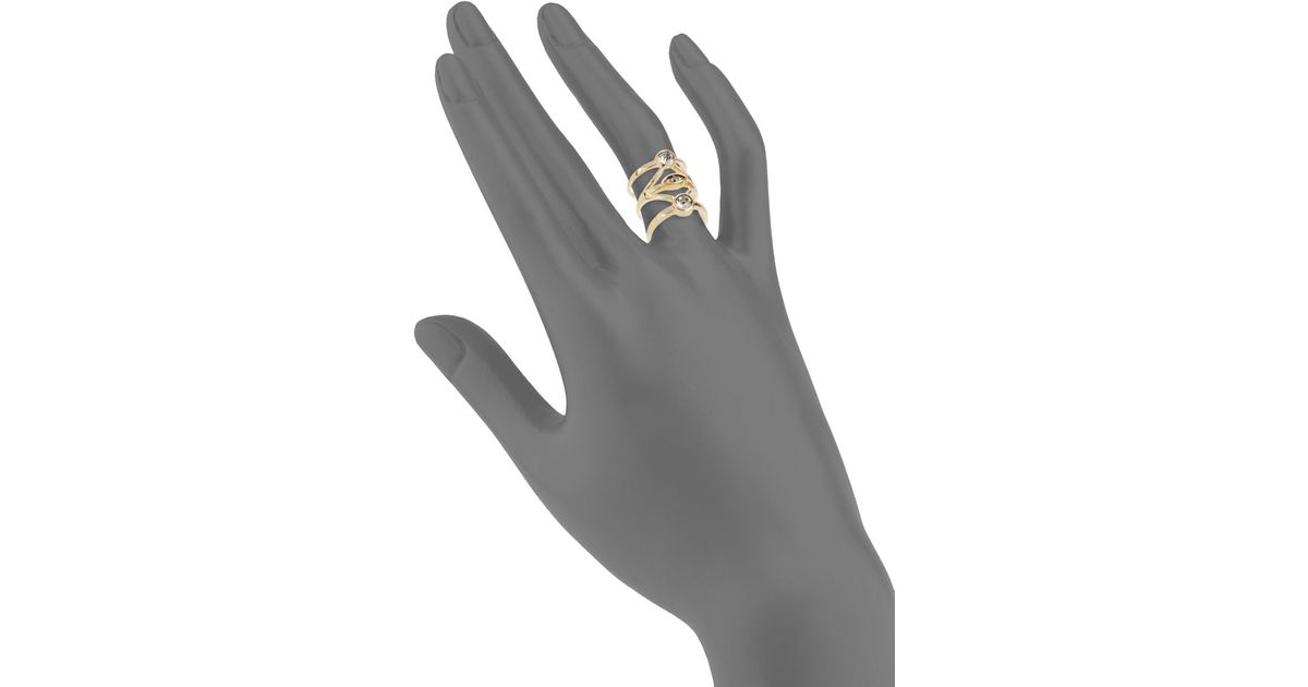 Metallic amp; Rhinestone Stacked Lyst In Ring Theodora Callum 5qwfgxB0
