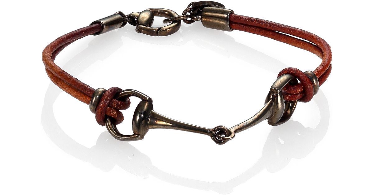 Lyst Gucci Horsebit Bracelet In Brown For Men