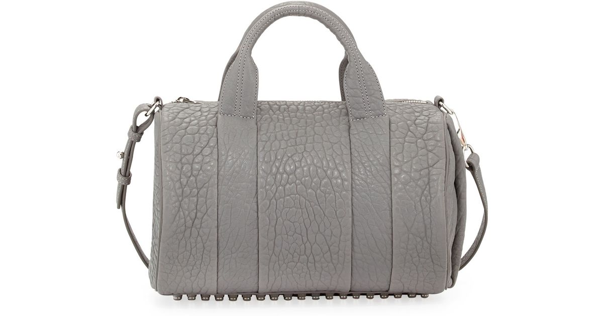 Lyst Alexander Rocco Dumbo Studbottom Satchel Bag Gray In