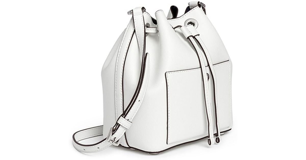 Lyst - Michael Kors &#39;greenwich&#39; Small Saffiano Leather Bucket Bag in White