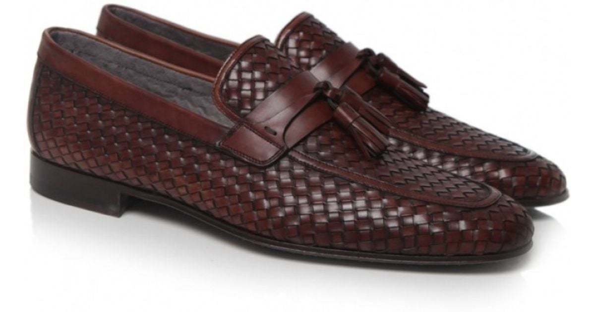 Lyst - Magnanni Shoes Woven Leather Loafers in Brown for Men