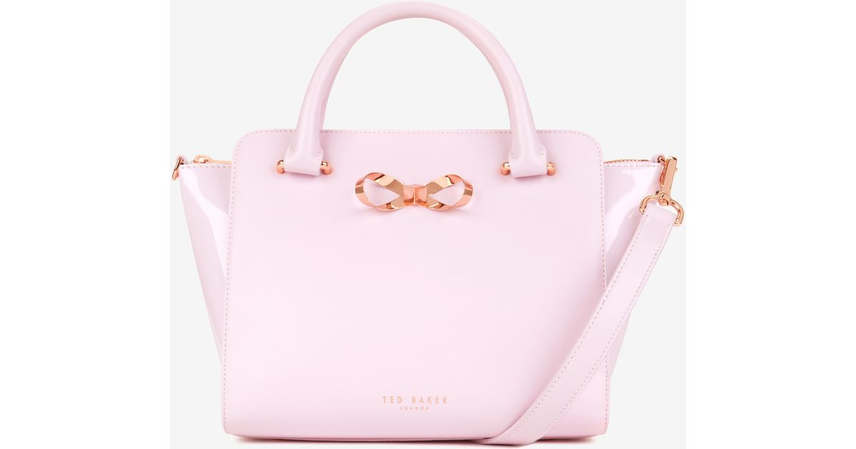 Ted Baker Loop Bow Leather Tote Bag In Pink Lyst