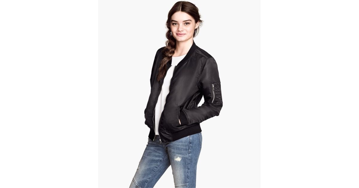 Lyst H&M Bomber Jacket in Black
