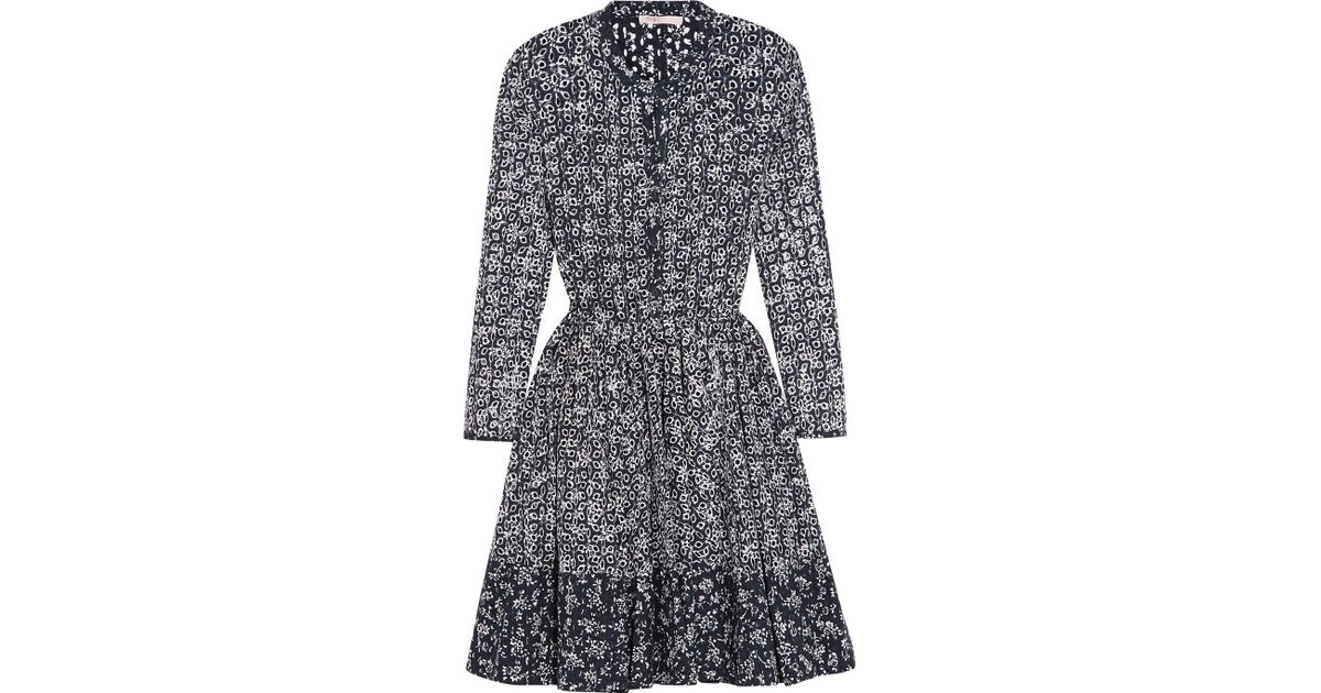Maje Printed Broderie Anglaise Cotton Mini Dress in Blue | Lyst Maje Printed Broderie Anglaise Cotton Mini Dress in Blue | Lyst