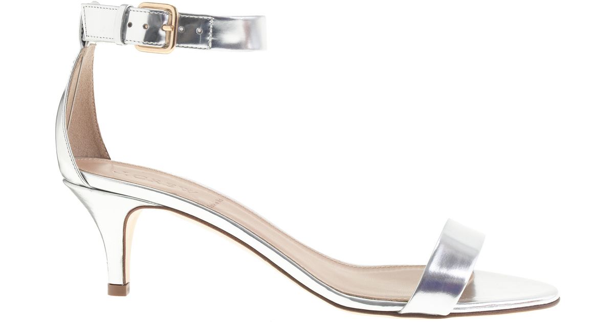 J.crew Mirror Metallic Kitten-heel Sandals in Metallic | Lyst