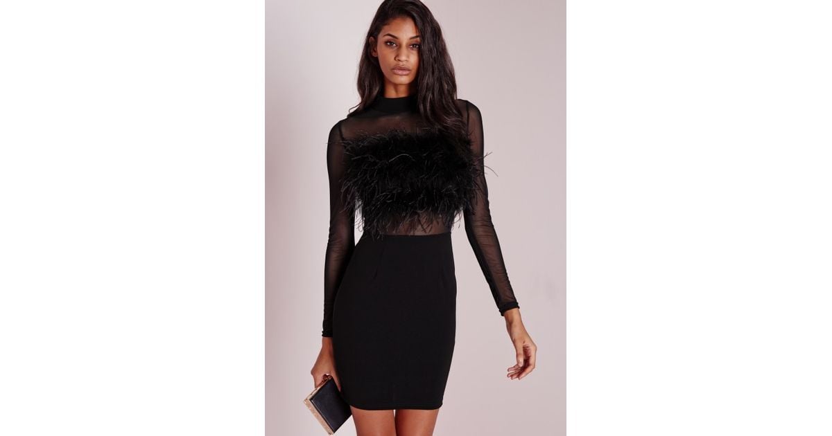 black dress with fur sleeves