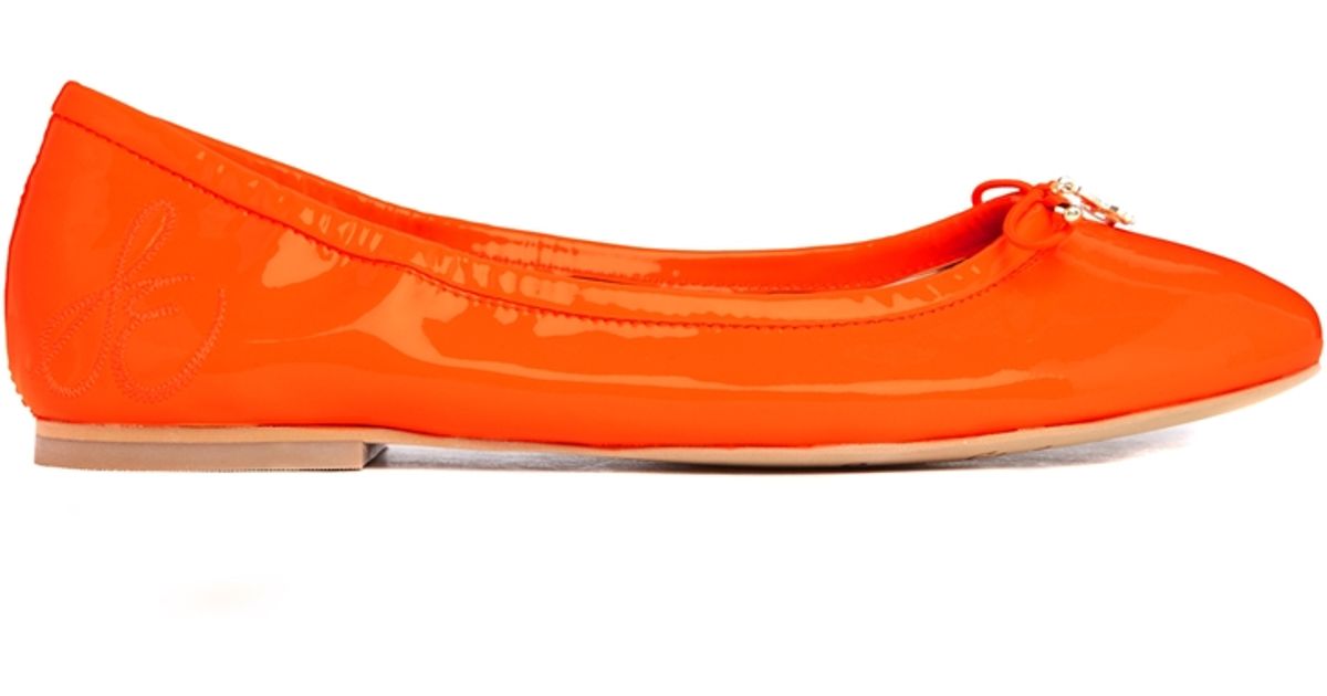 flat orange shoes