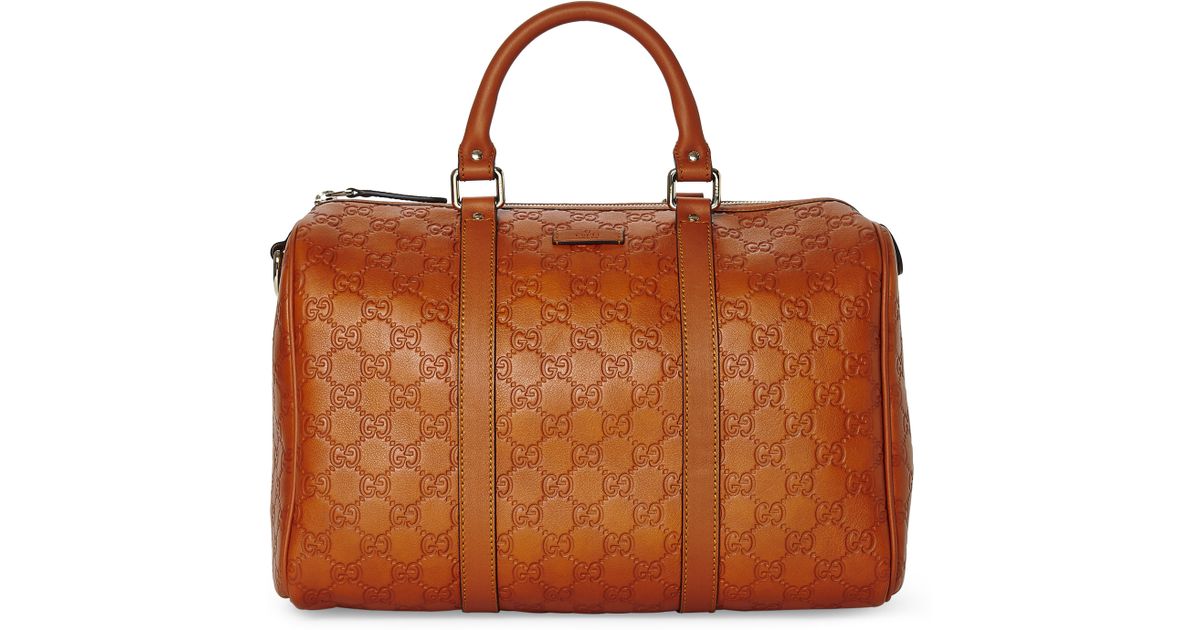 Lyst Gucci Orange Ssima Joy Boston Bag In