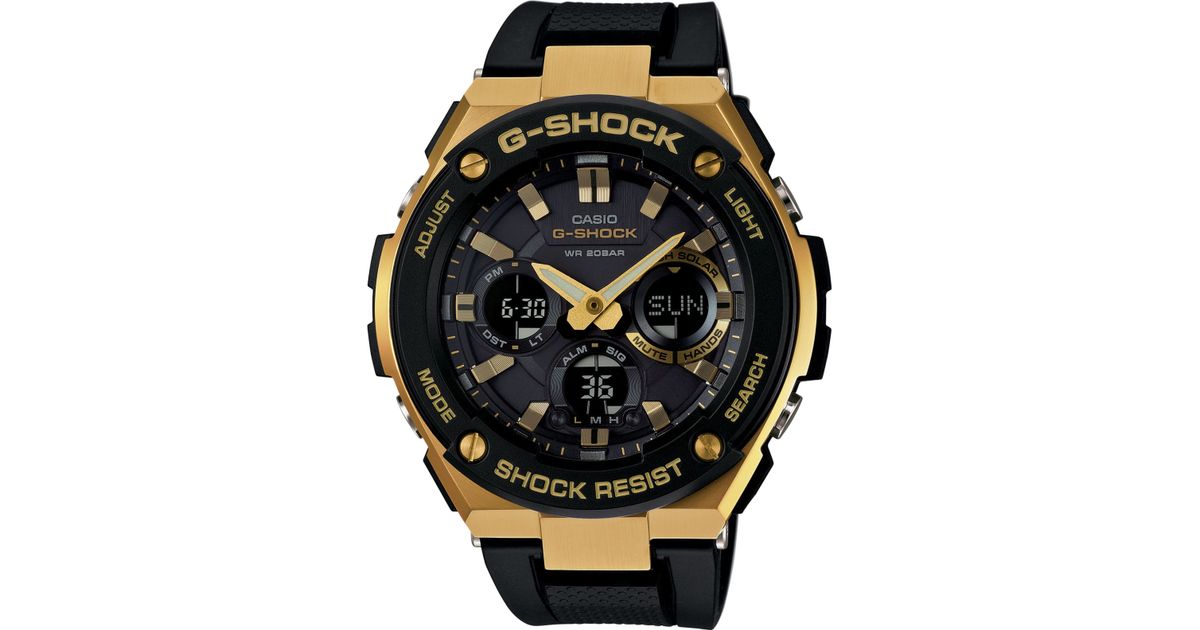 g shock black gold digital