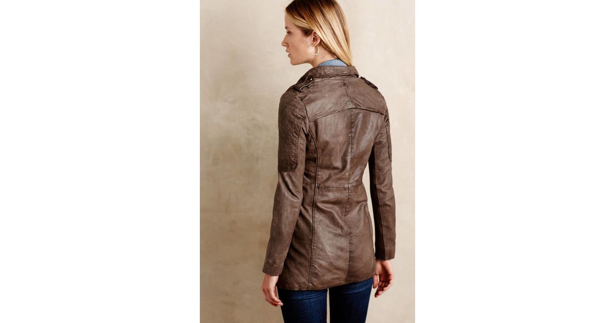 Doma Leather Washed Jacket In Brown Lyst