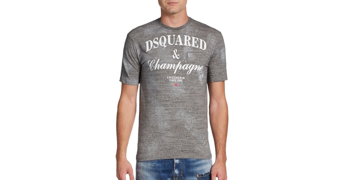 Champagne Tshirt For Men Lyst Dsquared² Gray In UzqMVGSp