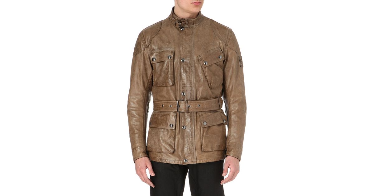 Belstaff Panther Handwaxed Leather Jacket Birch In Brown For Men Lyst