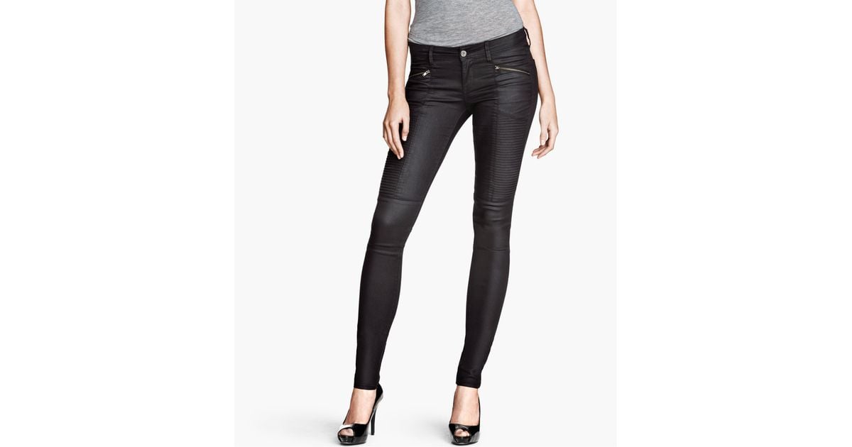 Lyst Handm Skinny Low Jeans In Black