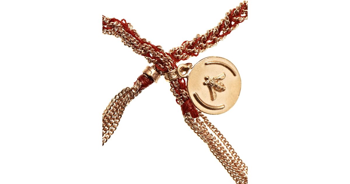 Lyst Carolina Bucci Rose Gold Plated Silver Lucky Bracelet In Red